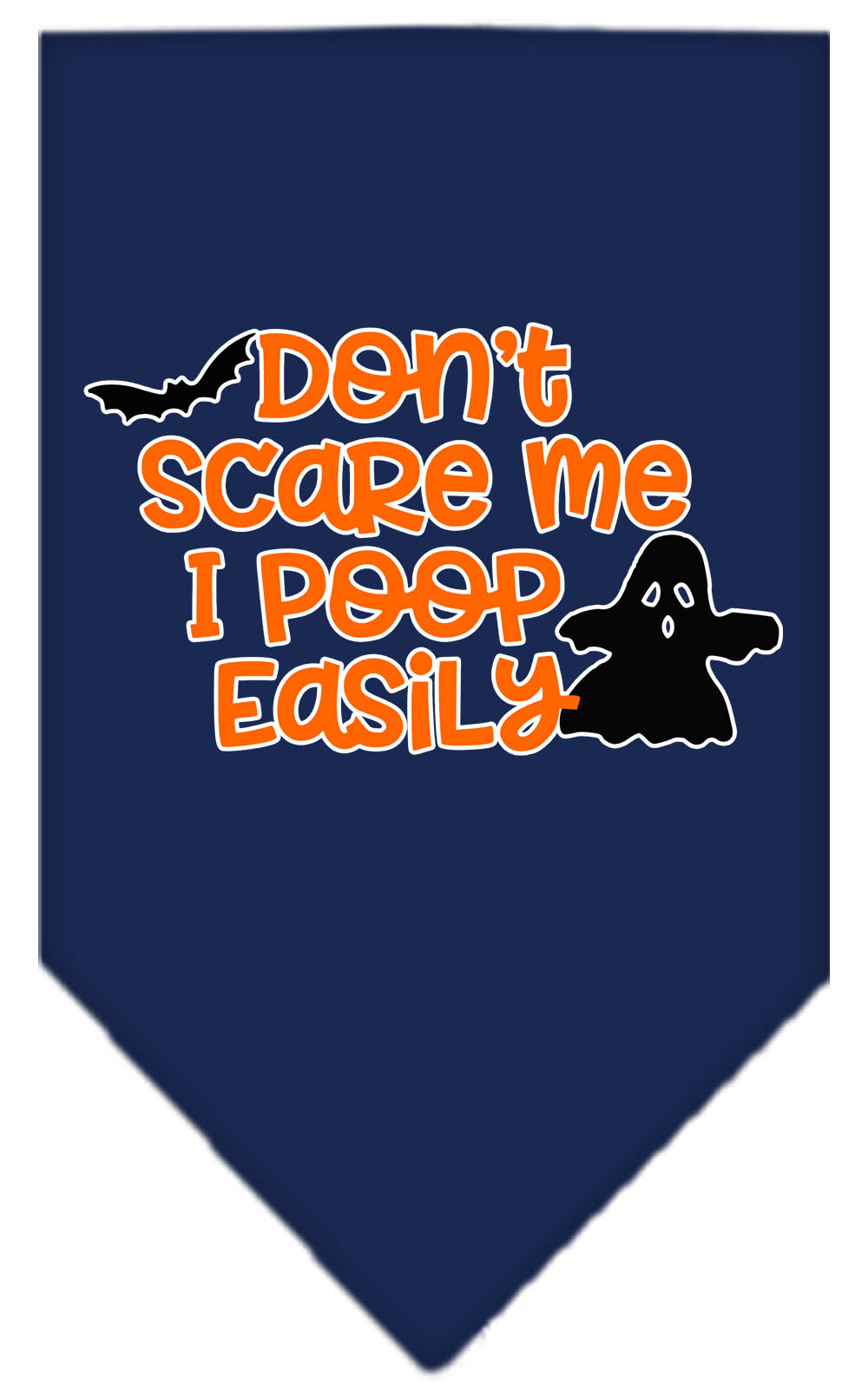 Don't Scare Me, Poops Easily Screen Print Bandana Navy Blue large
